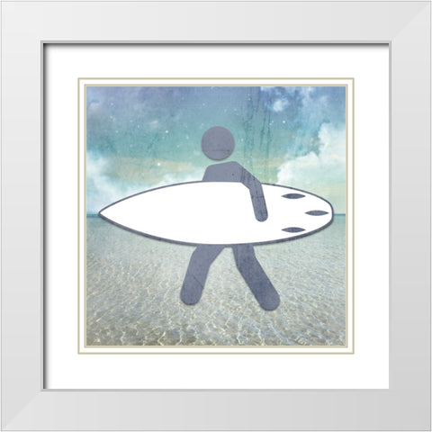 Signs_Surfer White Modern Wood Framed Art Print with Double Matting by LightBoxJournal