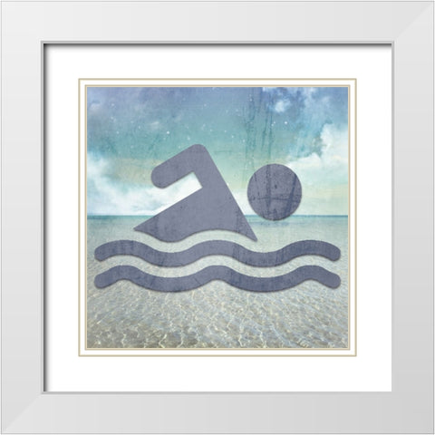 Signs_Swimming3 White Modern Wood Framed Art Print with Double Matting by LightBoxJournal