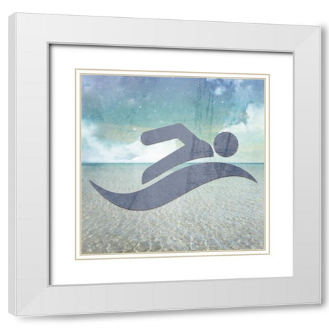 Signs_Swimming4 White Modern Wood Framed Art Print with Double Matting by LightBoxJournal