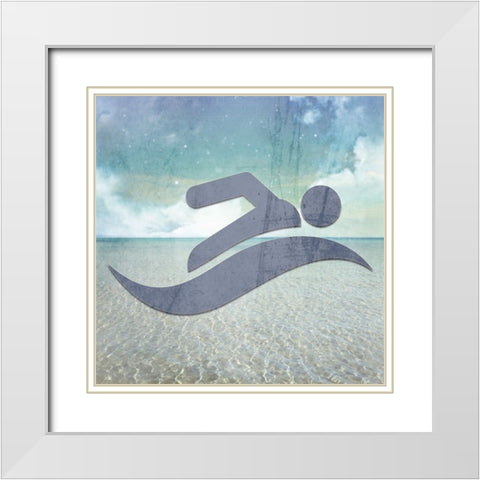 Signs_Swimming4 White Modern Wood Framed Art Print with Double Matting by LightBoxJournal