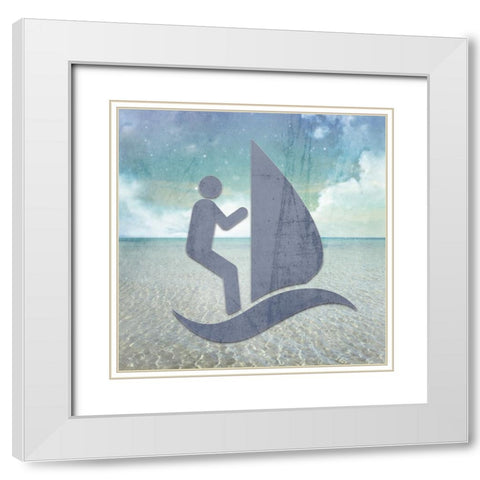Signs_WindSurfer White Modern Wood Framed Art Print with Double Matting by LightBoxJournal