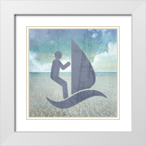 Signs_WindSurfer White Modern Wood Framed Art Print with Double Matting by LightBoxJournal