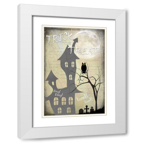 Say Boo 02 White Modern Wood Framed Art Print with Double Matting by LightBoxJournal