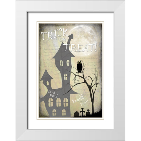 Say Boo 02 White Modern Wood Framed Art Print with Double Matting by LightBoxJournal