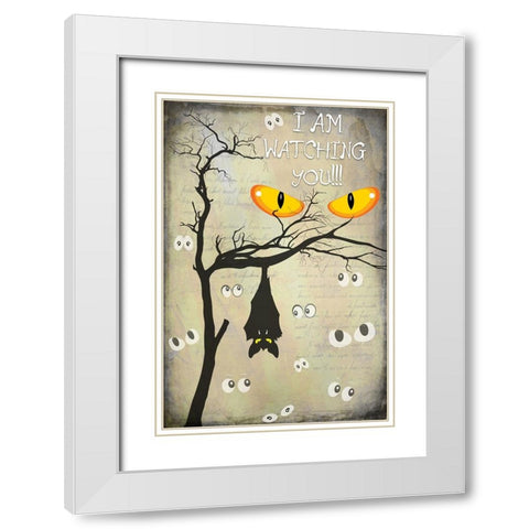Say Boo 06 White Modern Wood Framed Art Print with Double Matting by LightBoxJournal