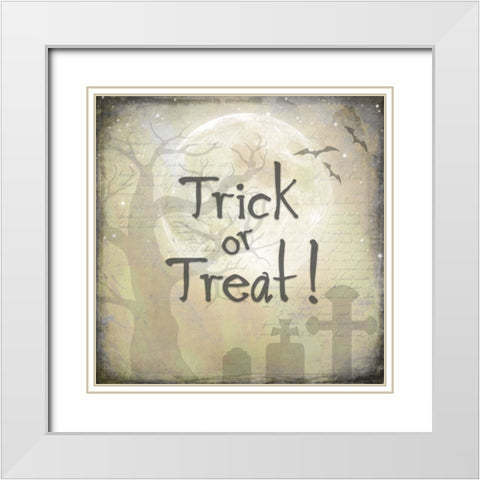 Say Boo 018 White Modern Wood Framed Art Print with Double Matting by LightBoxJournal