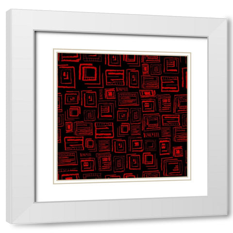 Square Pattern Design 02 White Modern Wood Framed Art Print with Double Matting by LightBoxJournal