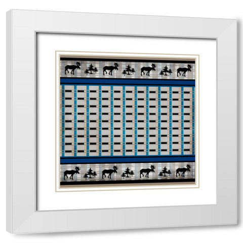 Blue Bear Lodge Pattern 7 White Modern Wood Framed Art Print with Double Matting by LightBoxJournal