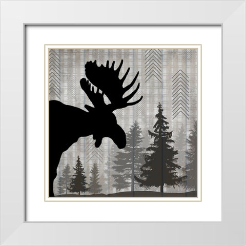 Blue Bear Lodge Sign 04 White Modern Wood Framed Art Print with Double Matting by LightBoxJournal