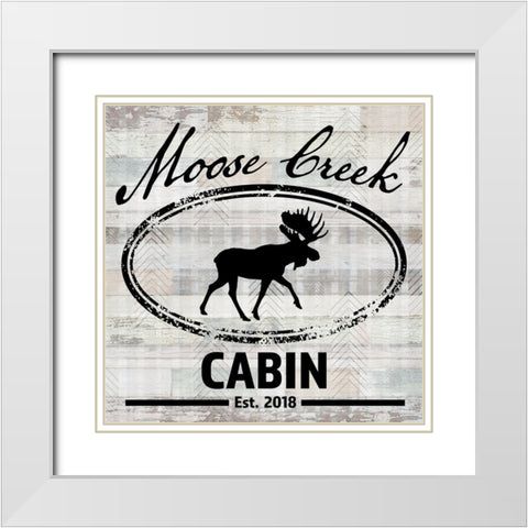 Blue Bear Lodge Sign 07 White Modern Wood Framed Art Print with Double Matting by LightBoxJournal
