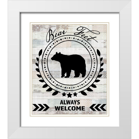 Blue Bear Lodge Sign 09 White Modern Wood Framed Art Print with Double Matting by LightBoxJournal
