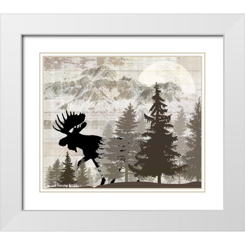 Blue Bear Lodge Sign 013 White Modern Wood Framed Art Print with Double Matting by LightBoxJournal