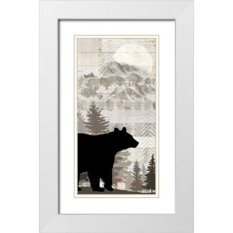 Blue Bear Lodge Sign 015 White Modern Wood Framed Art Print with Double Matting by LightBoxJournal