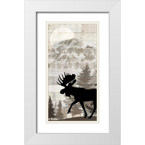 Blue Bear Lodge Sign 017 White Modern Wood Framed Art Print with Double Matting by LightBoxJournal