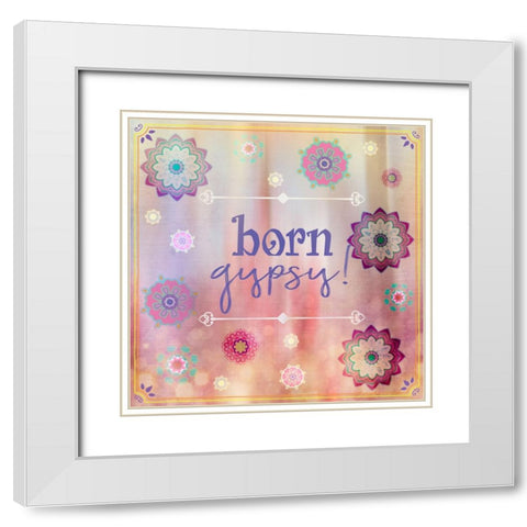 Gypsy Cherry Sign 3 White Modern Wood Framed Art Print with Double Matting by LightBoxJournal