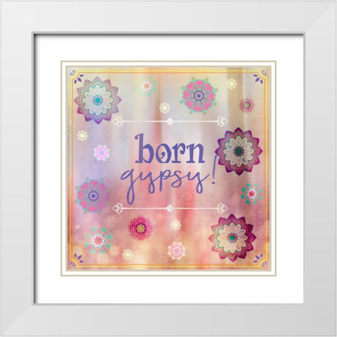 Gypsy Cherry Sign 3 White Modern Wood Framed Art Print with Double Matting by LightBoxJournal