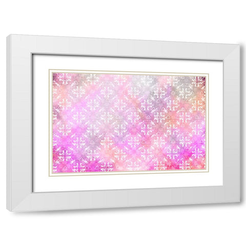 Spring Blooms Pattern 02 White Modern Wood Framed Art Print with Double Matting by LightBoxJournal