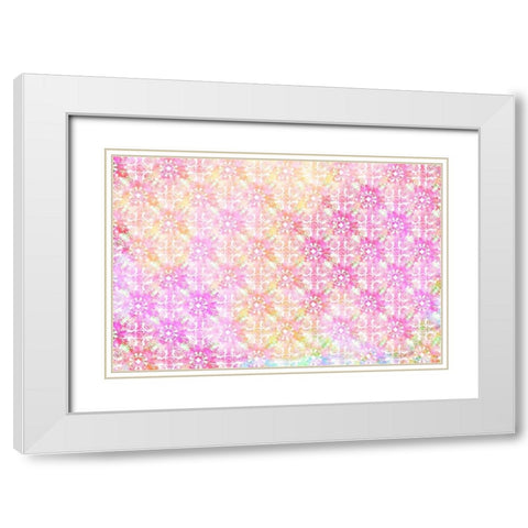 Spring Blooms Pattern 04 White Modern Wood Framed Art Print with Double Matting by LightBoxJournal