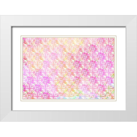 Spring Blooms Pattern 04 White Modern Wood Framed Art Print with Double Matting by LightBoxJournal