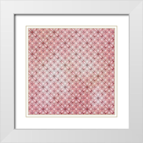 Pinky Blossom Pattern 01 White Modern Wood Framed Art Print with Double Matting by LightBoxJournal