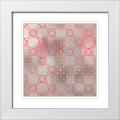Pinky Blossom Pattern 02 White Modern Wood Framed Art Print with Double Matting by LightBoxJournal