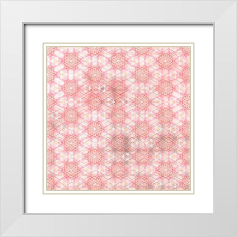 Pinky Blossom Pattern 04 White Modern Wood Framed Art Print with Double Matting by LightBoxJournal