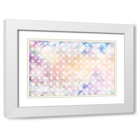 White Spring Blossoms Pattern 01 White Modern Wood Framed Art Print with Double Matting by LightBoxJournal