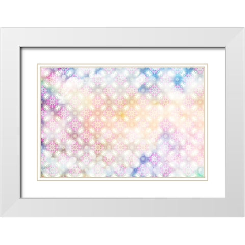 White Spring Blossoms Pattern 01 White Modern Wood Framed Art Print with Double Matting by LightBoxJournal