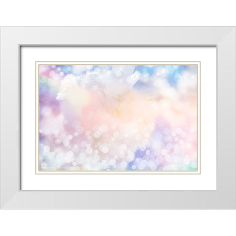 White Spring Blossoms Pattern 02 White Modern Wood Framed Art Print with Double Matting by LightBoxJournal