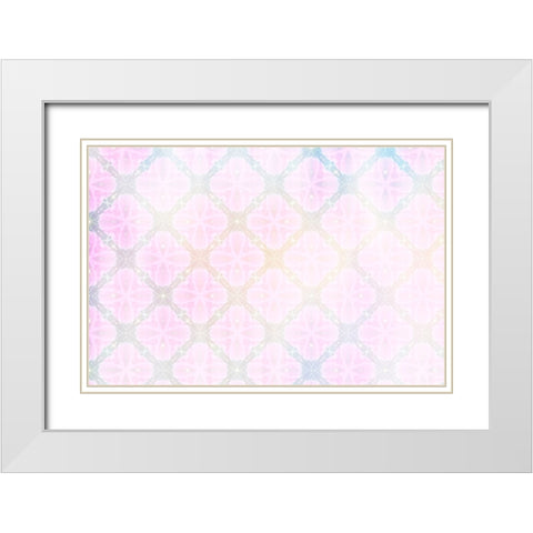 White Spring Blossoms Pattern 04 White Modern Wood Framed Art Print with Double Matting by LightBoxJournal
