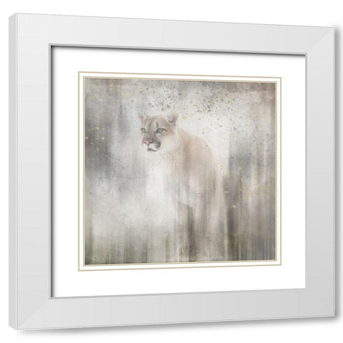 Antique Wildlife Lion White Modern Wood Framed Art Print with Double Matting by LightBoxJournal