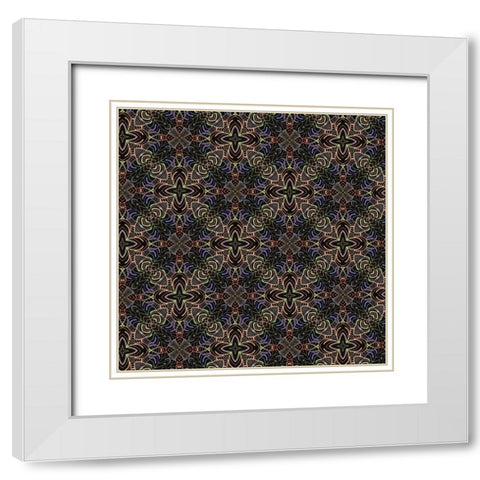 BoHo Gypsy Pattern 06 White Modern Wood Framed Art Print with Double Matting by LightBoxJournal