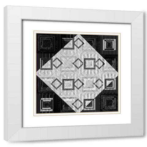 Geo Pattern 01 White Modern Wood Framed Art Print with Double Matting by LightBoxJournal