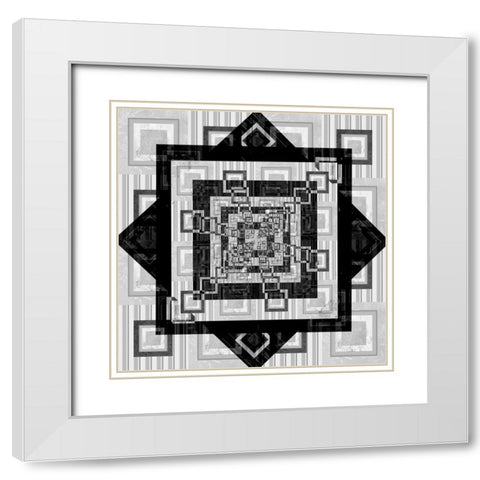 Geo Pattern 02 White Modern Wood Framed Art Print with Double Matting by LightBoxJournal