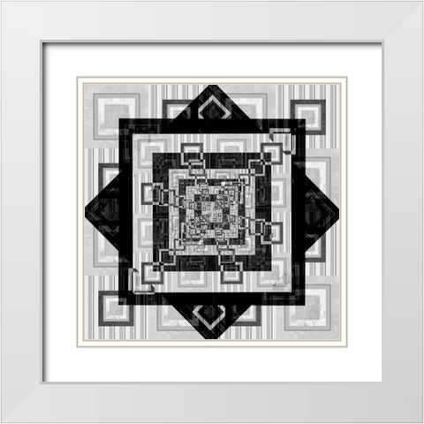 Geo Pattern 02 White Modern Wood Framed Art Print with Double Matting by LightBoxJournal