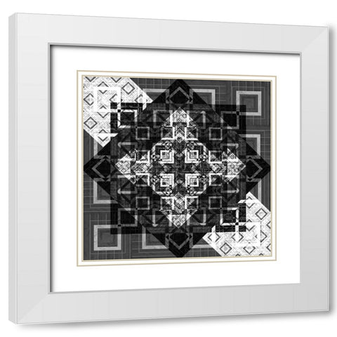 Geo Pattern 03 White Modern Wood Framed Art Print with Double Matting by LightBoxJournal