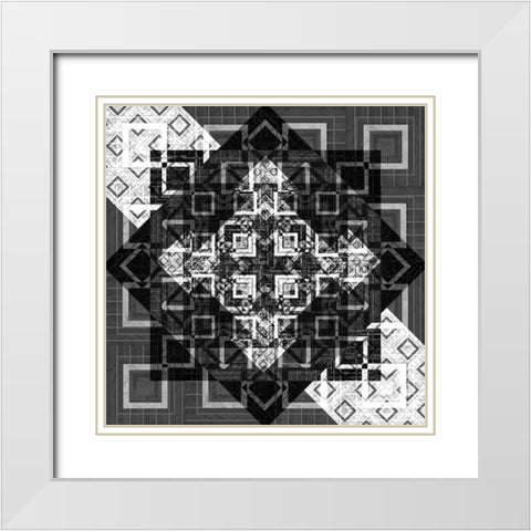 Geo Pattern 03 White Modern Wood Framed Art Print with Double Matting by LightBoxJournal