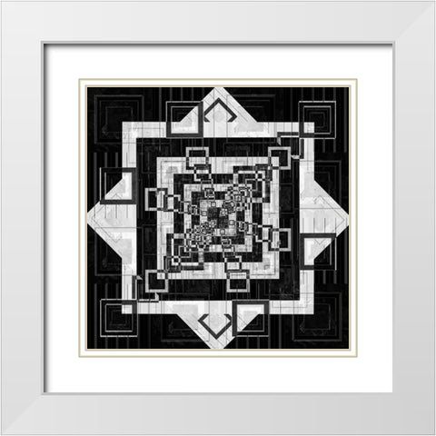 Geo Pattern 04 White Modern Wood Framed Art Print with Double Matting by LightBoxJournal