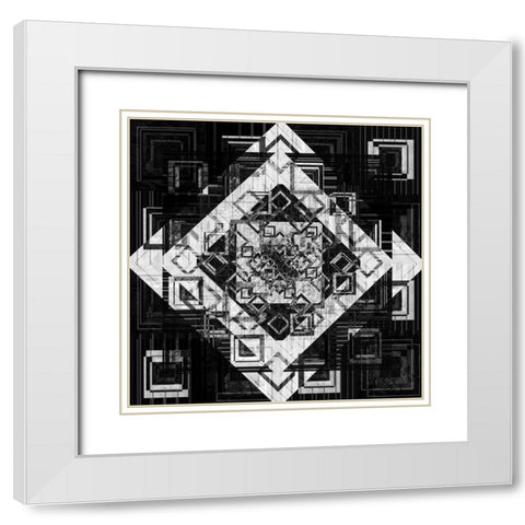 Geo Pattern 07 White Modern Wood Framed Art Print with Double Matting by LightBoxJournal