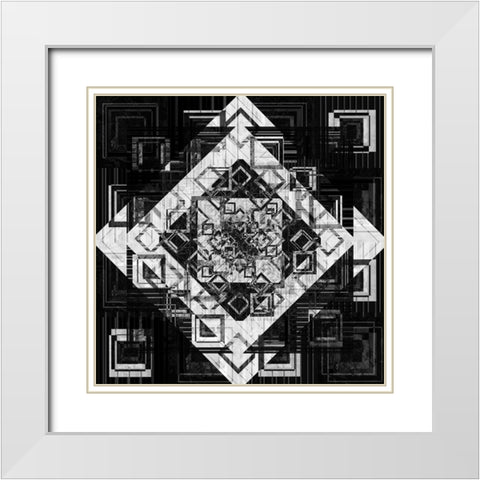 Geo Pattern 07 White Modern Wood Framed Art Print with Double Matting by LightBoxJournal