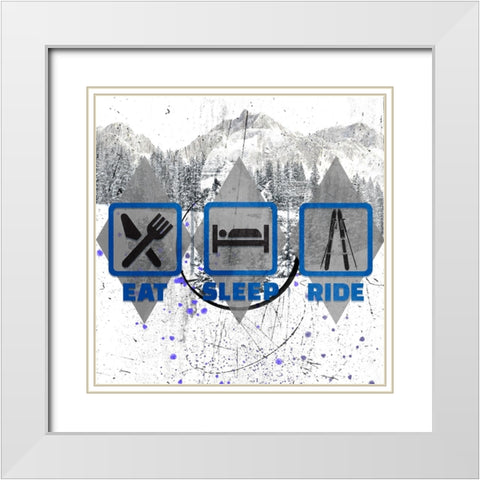Extreme Eat-Sleep-Ride White Modern Wood Framed Art Print with Double Matting by LightBoxJournal