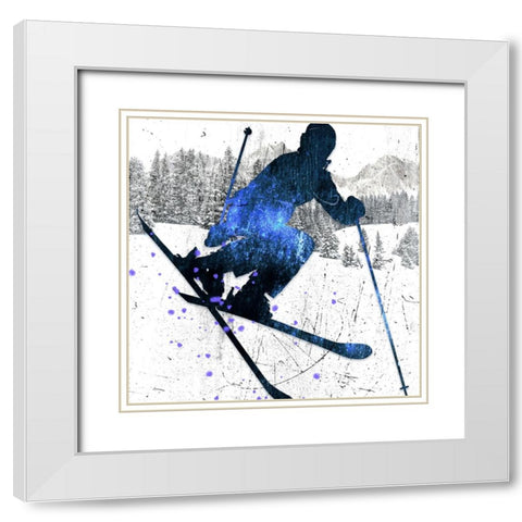 Extreme Skier 05 White Modern Wood Framed Art Print with Double Matting by LightBoxJournal