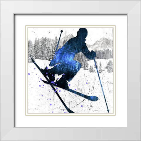 Extreme Skier 05 White Modern Wood Framed Art Print with Double Matting by LightBoxJournal