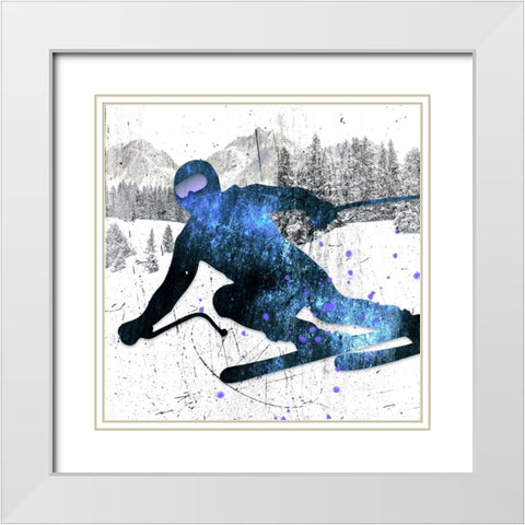 Extreme Skier 06 White Modern Wood Framed Art Print with Double Matting by LightBoxJournal