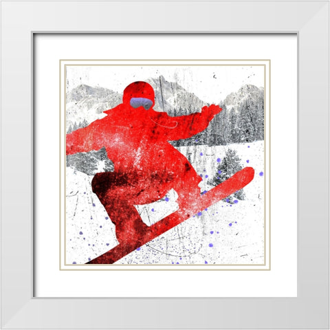 Extreme Snowboarder 01 White Modern Wood Framed Art Print with Double Matting by LightBoxJournal