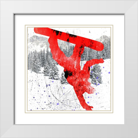 Extreme Snowboarder 03 White Modern Wood Framed Art Print with Double Matting by LightBoxJournal