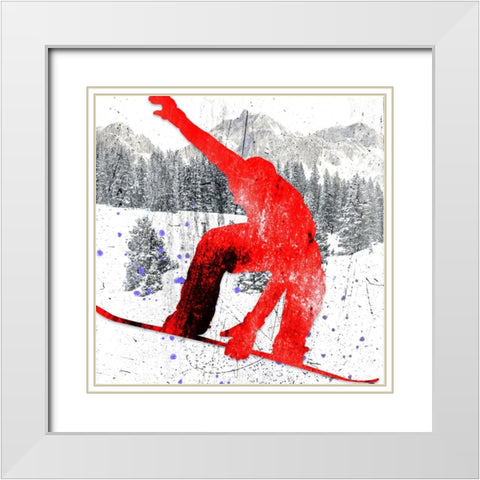 Extreme Snowboarder 04 White Modern Wood Framed Art Print with Double Matting by LightBoxJournal