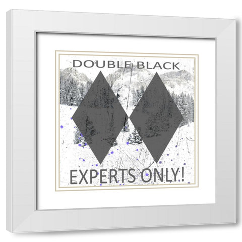 Extreme Snowboarder Double Black White Modern Wood Framed Art Print with Double Matting by LightBoxJournal