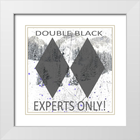 Extreme Snowboarder Double Black White Modern Wood Framed Art Print with Double Matting by LightBoxJournal