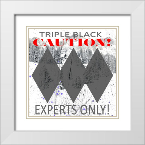 Extreme Snowboarder Triple Black White Modern Wood Framed Art Print with Double Matting by LightBoxJournal